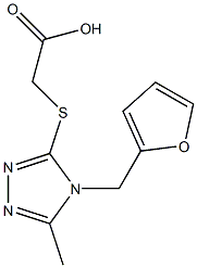 2-{[4-(furan-2-ylmethyl)-5-methyl-4H-1,2,4-triazol-3-yl]sulfanyl}acetic acid Struktur