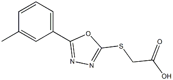 2-{[5-(3-methylphenyl)-1,3,4-oxadiazol-2-yl]sulfanyl}acetic acid Struktur