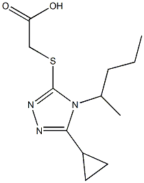 2-{[5-cyclopropyl-4-(pentan-2-yl)-4H-1,2,4-triazol-3-yl]sulfanyl}acetic acid Struktur