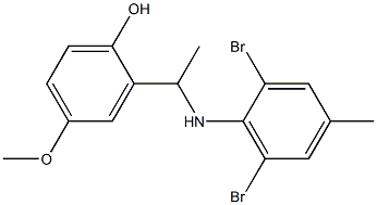 2-{1-[(2,6-dibromo-4-methylphenyl)amino]ethyl}-4-methoxyphenol Struktur