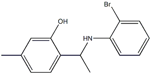 2-{1-[(2-bromophenyl)amino]ethyl}-5-methylphenol Struktur