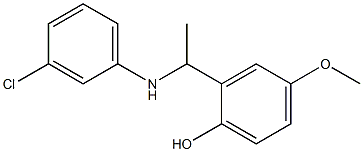 2-{1-[(3-chlorophenyl)amino]ethyl}-4-methoxyphenol Struktur