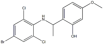 2-{1-[(4-bromo-2,6-dichlorophenyl)amino]ethyl}-5-methoxyphenol Struktur