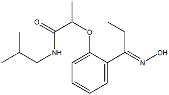 2-{2-[1-(hydroxyimino)propyl]phenoxy}-N-(2-methylpropyl)propanamide Struktur