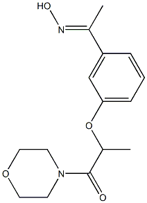 2-{3-[1-(hydroxyimino)ethyl]phenoxy}-1-(morpholin-4-yl)propan-1-one Struktur