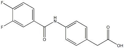 2-{4-[(3,4-difluorobenzene)amido]phenyl}acetic acid Struktur