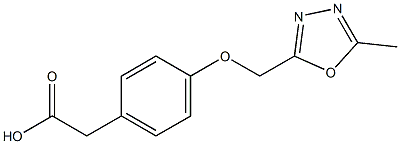 2-{4-[(5-methyl-1,3,4-oxadiazol-2-yl)methoxy]phenyl}acetic acid Struktur