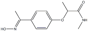 2-{4-[1-(hydroxyimino)ethyl]phenoxy}-N-methylpropanamide Struktur