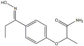 2-{4-[1-(hydroxyimino)propyl]phenoxy}propanamide Struktur