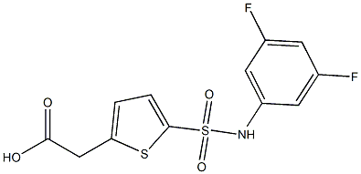 2-{5-[(3,5-difluorophenyl)sulfamoyl]thiophen-2-yl}acetic acid Struktur