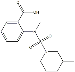 2-{methyl[(3-methylpiperidine-1-)sulfonyl]amino}benzoic acid Struktur