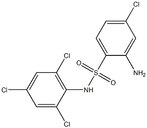 2-amino-4-chloro-N-(2,4,6-trichlorophenyl)benzene-1-sulfonamide Struktur