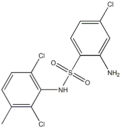 2-amino-4-chloro-N-(2,6-dichloro-3-methylphenyl)benzene-1-sulfonamide Struktur