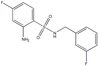 2-amino-4-fluoro-N-[(3-fluorophenyl)methyl]benzene-1-sulfonamide Struktur