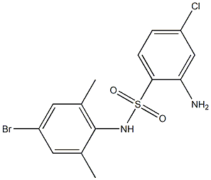 2-amino-N-(4-bromo-2,6-dimethylphenyl)-4-chlorobenzene-1-sulfonamide Struktur