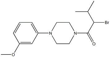 2-bromo-1-[4-(3-methoxyphenyl)piperazin-1-yl]-3-methylbutan-1-one Struktur