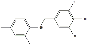 2-bromo-4-{[(2,4-dimethylphenyl)amino]methyl}-6-methoxyphenol Struktur