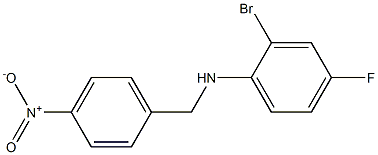 2-bromo-4-fluoro-N-[(4-nitrophenyl)methyl]aniline Struktur