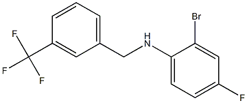 2-bromo-4-fluoro-N-{[3-(trifluoromethyl)phenyl]methyl}aniline Struktur