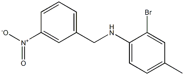 2-bromo-4-methyl-N-[(3-nitrophenyl)methyl]aniline Struktur