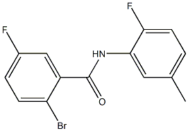 2-bromo-5-fluoro-N-(2-fluoro-5-methylphenyl)benzamide Struktur