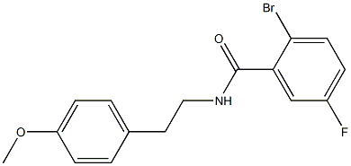 2-bromo-5-fluoro-N-[2-(4-methoxyphenyl)ethyl]benzamide Struktur