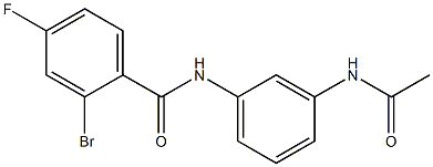 2-bromo-N-(3-acetamidophenyl)-4-fluorobenzamide Struktur