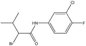 2-bromo-N-(3-chloro-4-fluorophenyl)-3-methylbutanamide Struktur