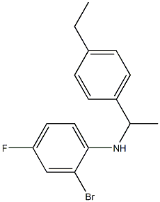 2-bromo-N-[1-(4-ethylphenyl)ethyl]-4-fluoroaniline Struktur