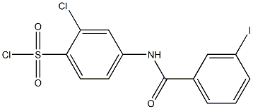 2-chloro-4-[(3-iodobenzene)amido]benzene-1-sulfonyl chloride Struktur