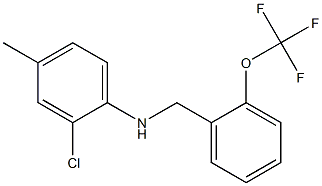 2-chloro-4-methyl-N-{[2-(trifluoromethoxy)phenyl]methyl}aniline Struktur