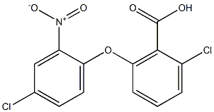 2-chloro-6-(4-chloro-2-nitrophenoxy)benzoic acid Struktur