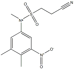 2-cyano-N-(3,4-dimethyl-5-nitrophenyl)-N-methylethane-1-sulfonamido Struktur