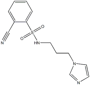 2-cyano-N-[3-(1H-imidazol-1-yl)propyl]benzene-1-sulfonamide Struktur