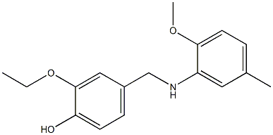 2-ethoxy-4-{[(2-methoxy-5-methylphenyl)amino]methyl}phenol Struktur