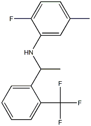 2-fluoro-5-methyl-N-{1-[2-(trifluoromethyl)phenyl]ethyl}aniline Struktur