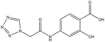 2-hydroxy-4-[(1H-tetrazol-1-ylacetyl)amino]benzoic acid Struktur