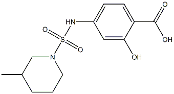 2-hydroxy-4-{[(3-methylpiperidine-1-)sulfonyl]amino}benzoic acid Struktur