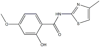 2-hydroxy-4-methoxy-N-(4-methyl-1,3-thiazol-2-yl)benzamide Struktur