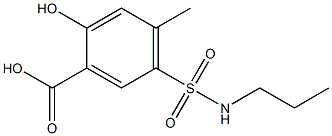 2-hydroxy-4-methyl-5-(propylsulfamoyl)benzoic acid Struktur