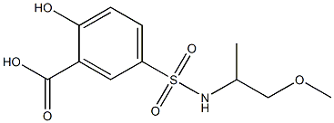 2-hydroxy-5-[(1-methoxypropan-2-yl)sulfamoyl]benzoic acid Struktur