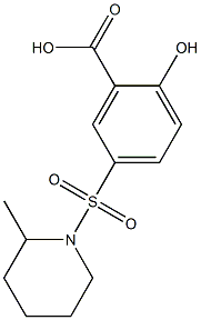 2-hydroxy-5-[(2-methylpiperidine-1-)sulfonyl]benzoic acid Struktur