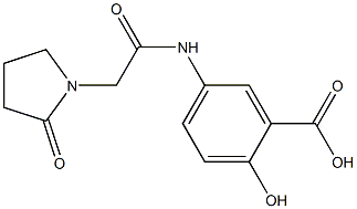 2-hydroxy-5-[2-(2-oxopyrrolidin-1-yl)acetamido]benzoic acid Struktur