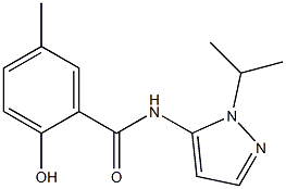 2-hydroxy-5-methyl-N-[1-(propan-2-yl)-1H-pyrazol-5-yl]benzamide Struktur