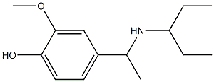 2-methoxy-4-[1-(pentan-3-ylamino)ethyl]phenol Struktur