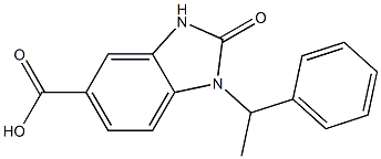 2-oxo-1-(1-phenylethyl)-2,3-dihydro-1H-1,3-benzodiazole-5-carboxylic acid Struktur