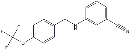 3-({[4-(trifluoromethoxy)phenyl]methyl}amino)benzonitrile Struktur