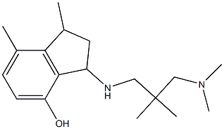 3-({2-[(dimethylamino)methyl]-2-methylpropyl}amino)-1,7-dimethyl-2,3-dihydro-1H-inden-4-ol Struktur