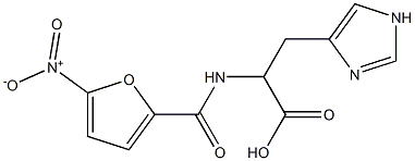 3-(1H-imidazol-4-yl)-2-[(5-nitrofuran-2-yl)formamido]propanoic acid Struktur