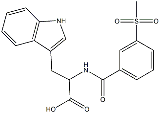 3-(1H-indol-3-yl)-2-{[3-(methylsulfonyl)benzoyl]amino}propanoic acid Struktur